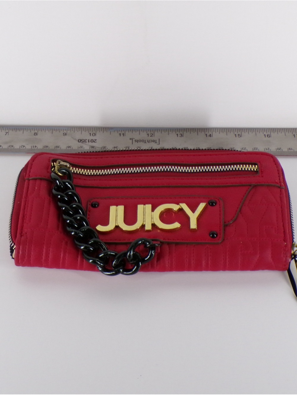 Juicy Couture Red Quilted Wristlet with Gold Logo